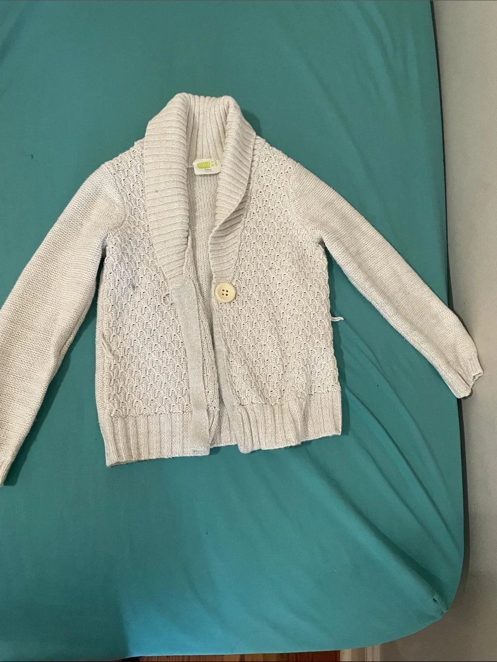 Gymboree White Hooded Knit Jacket with Multicolor Fair Isle
